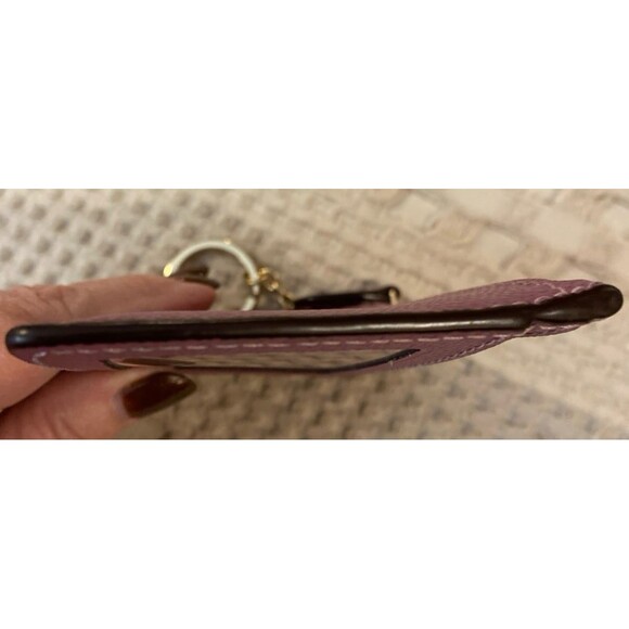 Coach ID Wallet Card Holder Coin Holder Keychain Dusty Rose Zip Top Lightweight - Picture 10 of 12